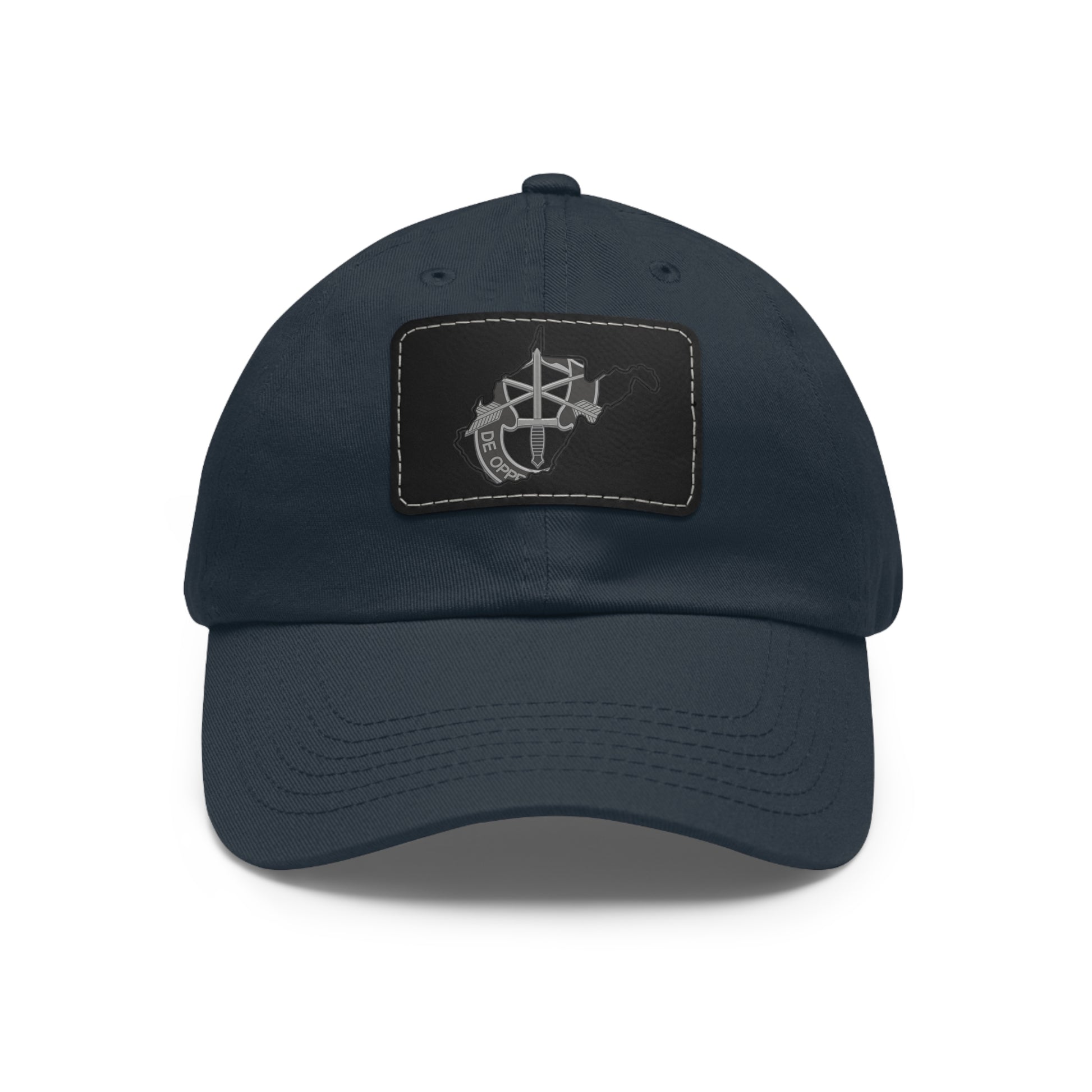 WV Crest Dad Hat with Leather Patch (Rectangle)