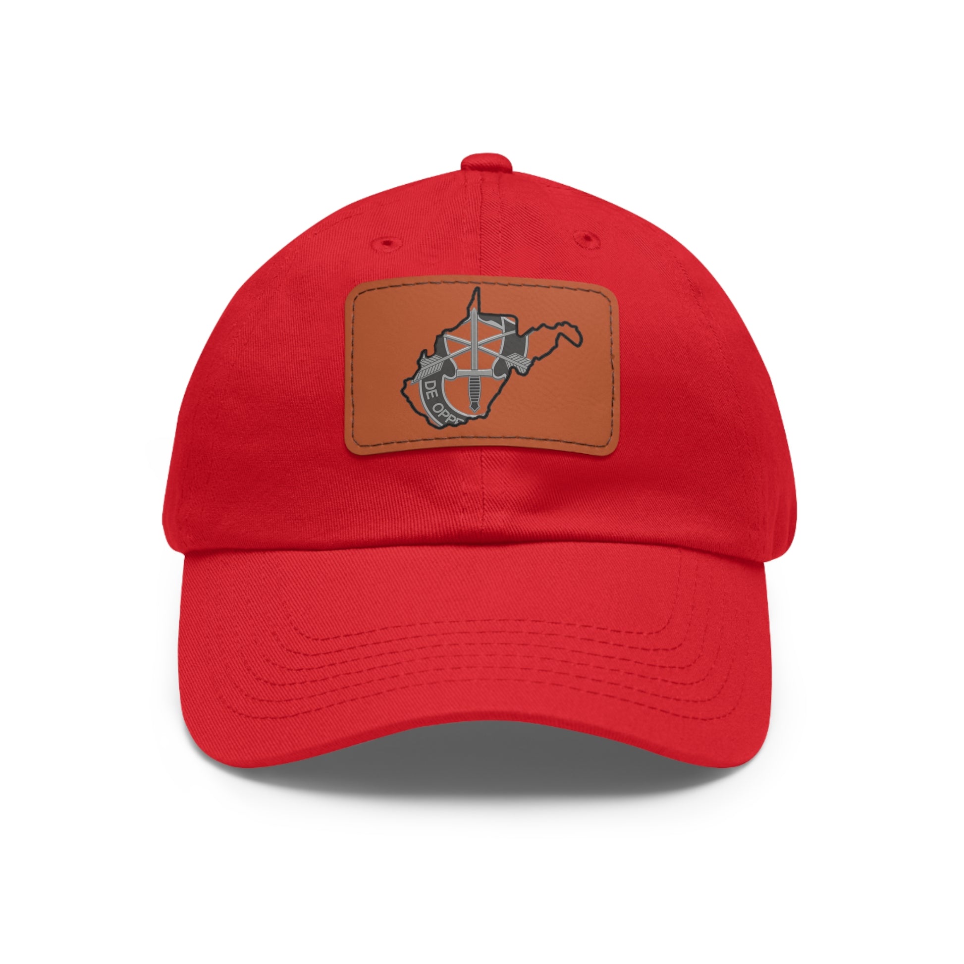 WV Crest Dad Hat with Leather Patch (Rectangle)