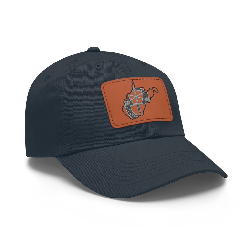 WV Crest Dad Hat with Leather Patch (Rectangle)