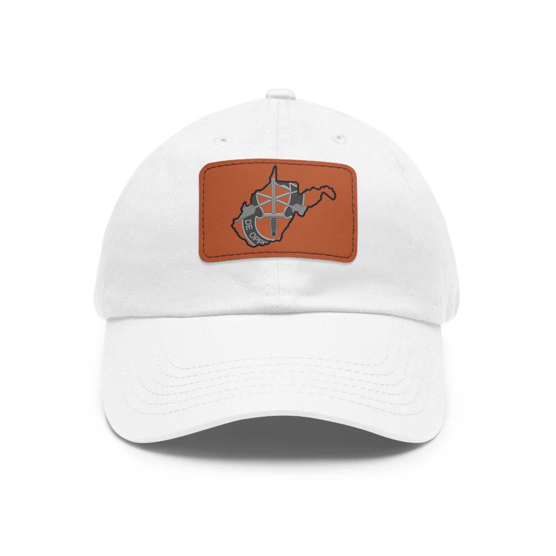 WV Crest Dad Hat with Leather Patch (Rectangle)