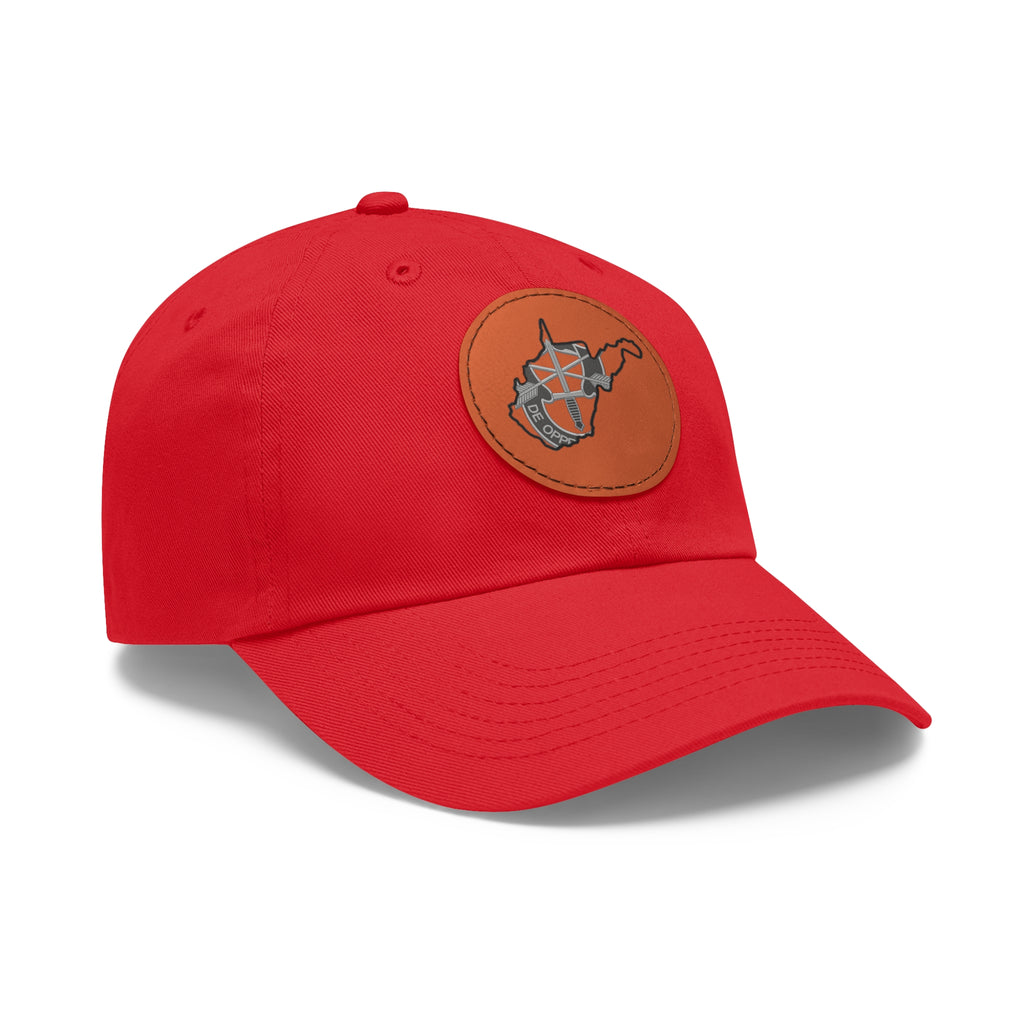 WV Crest Dad Hat with Leather Patch (Round)