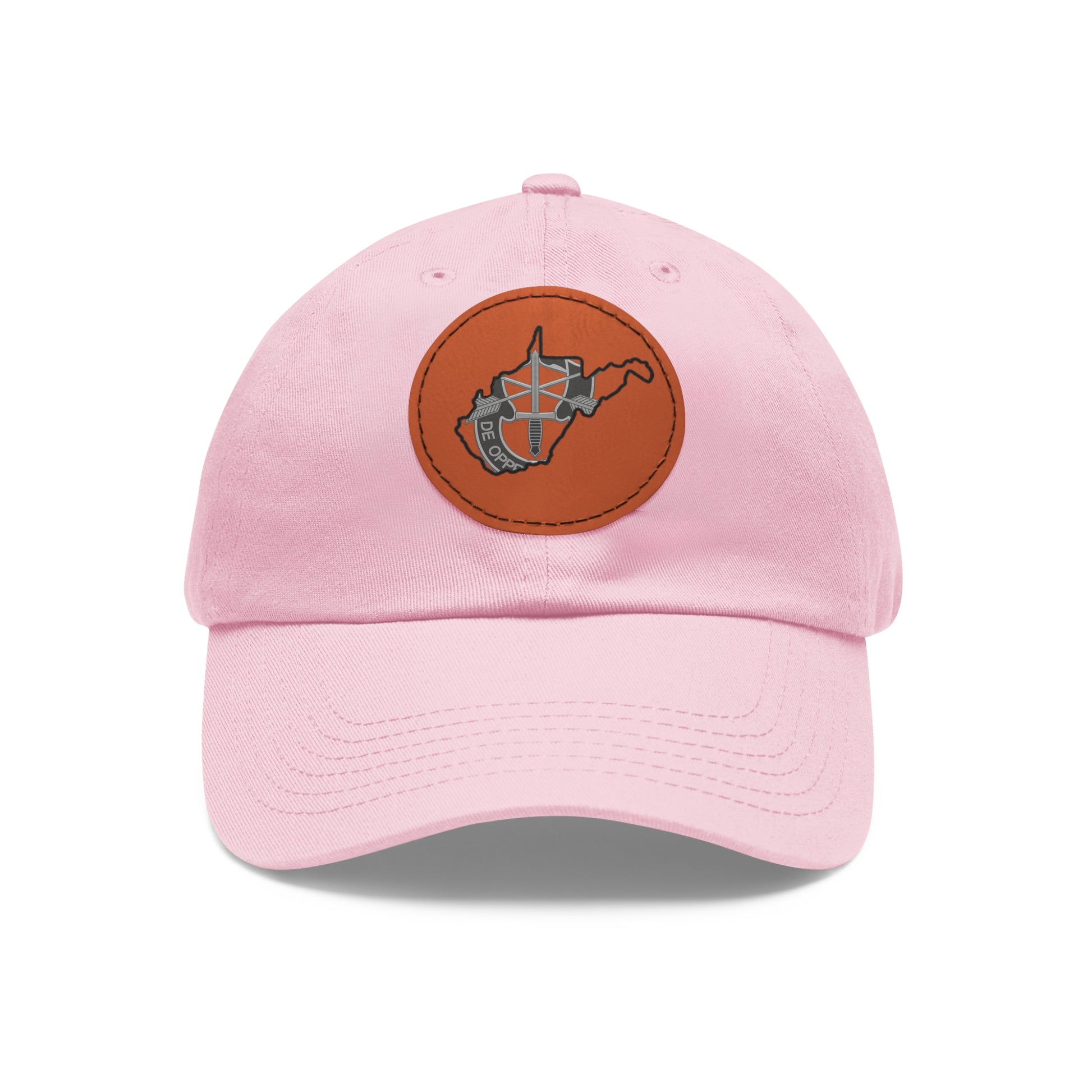 WV Crest Dad Hat with Leather Patch (Round)