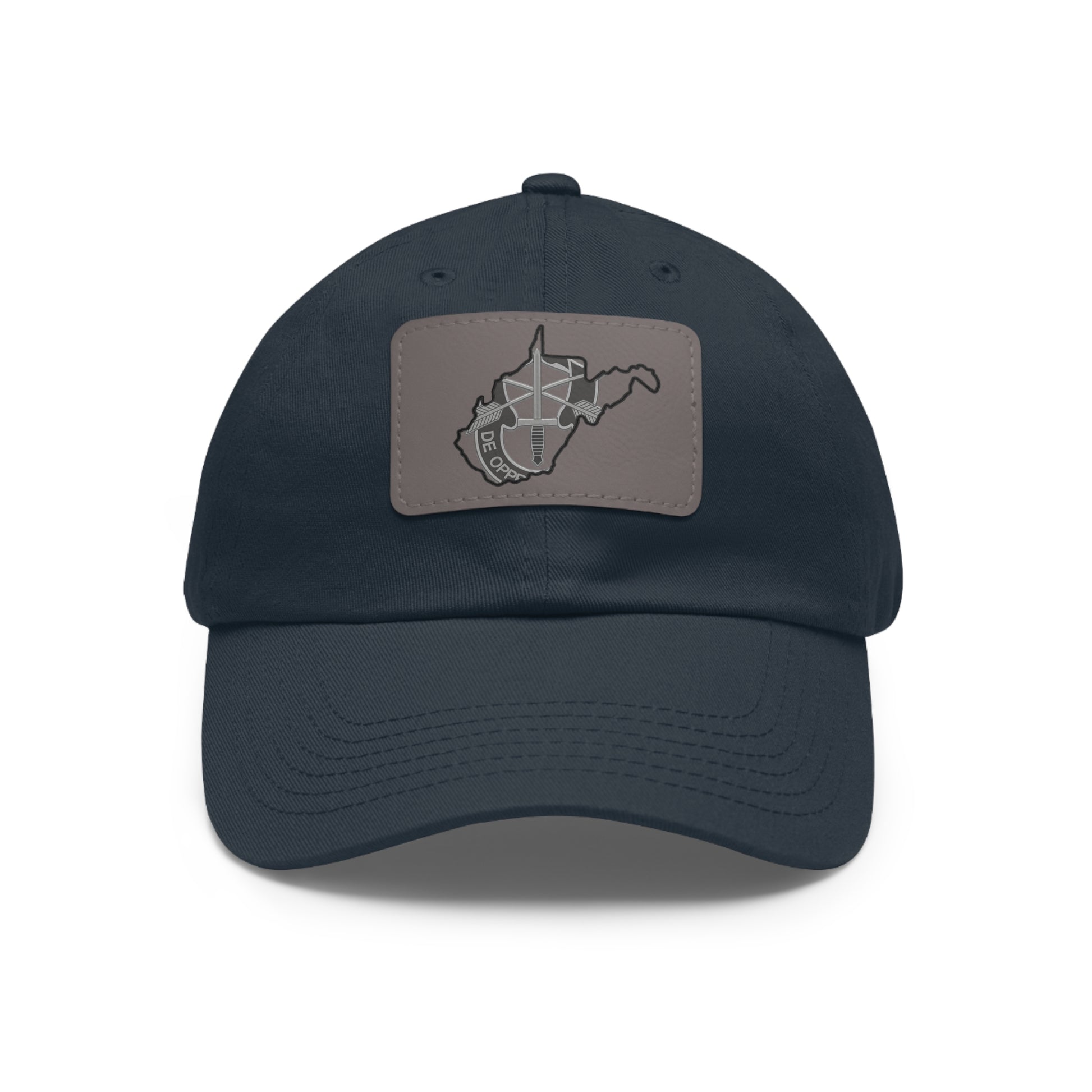 WV Crest Dad Hat with Leather Patch (Rectangle)