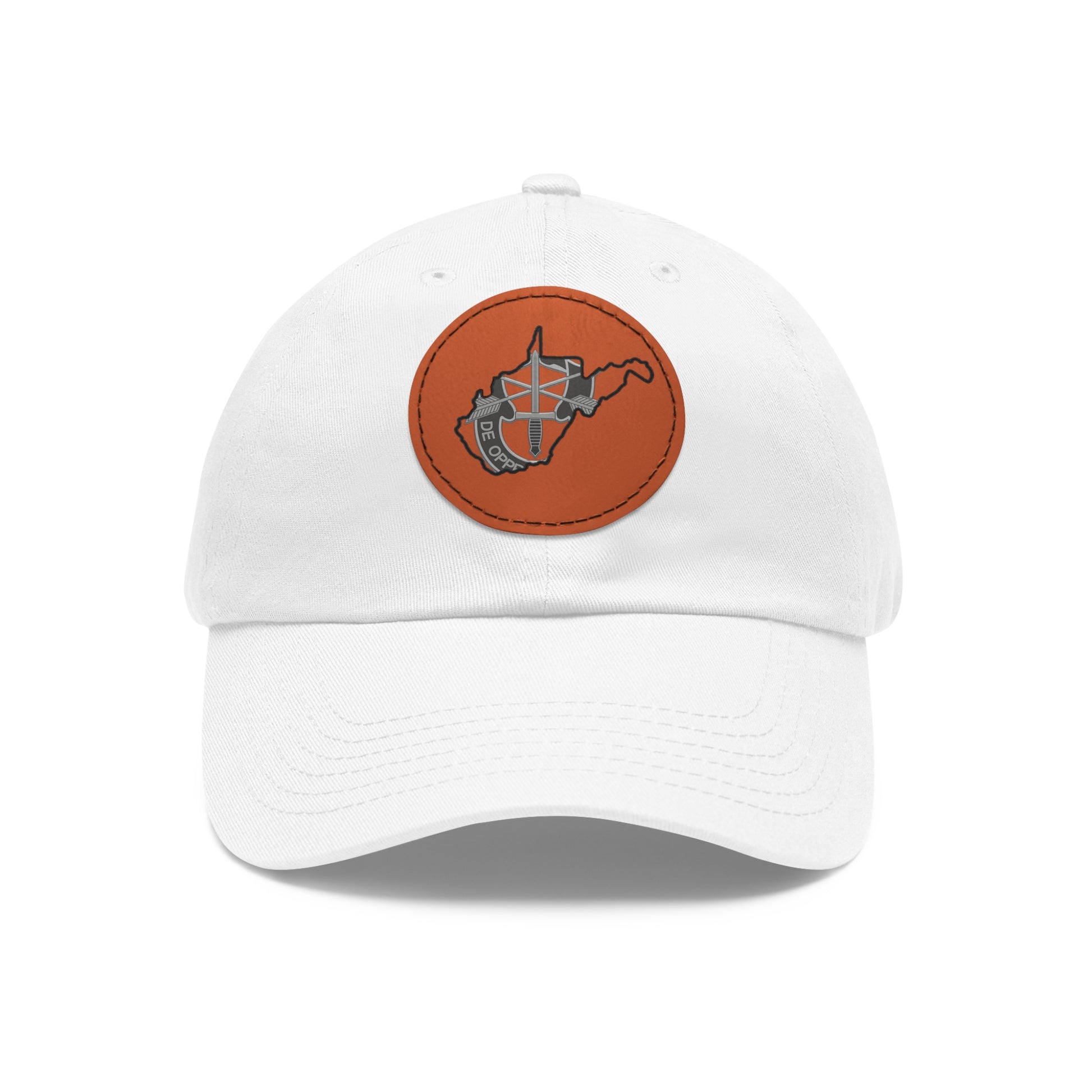 WV Crest Dad Hat with Leather Patch (Round)