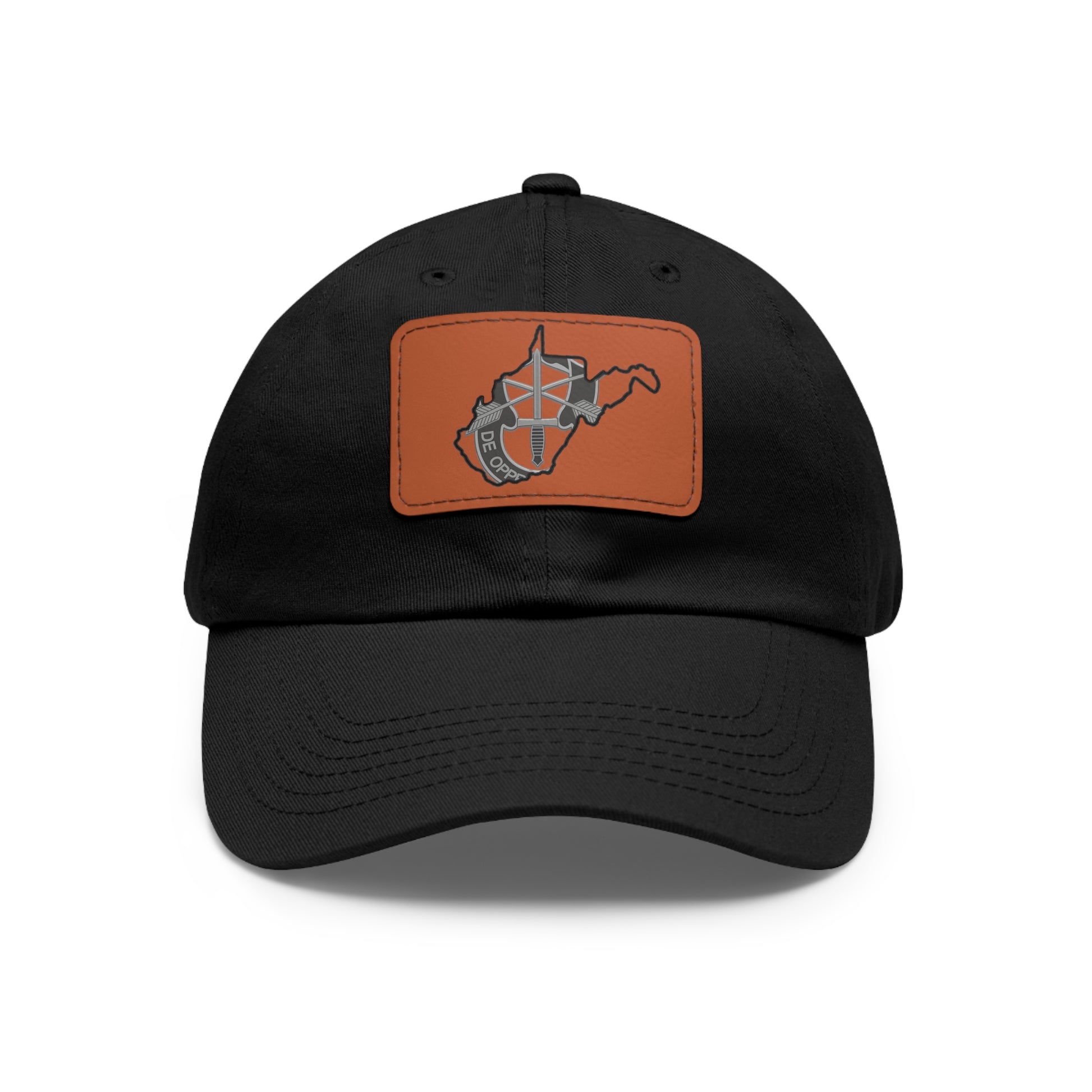 WV Crest Dad Hat with Leather Patch (Rectangle)
