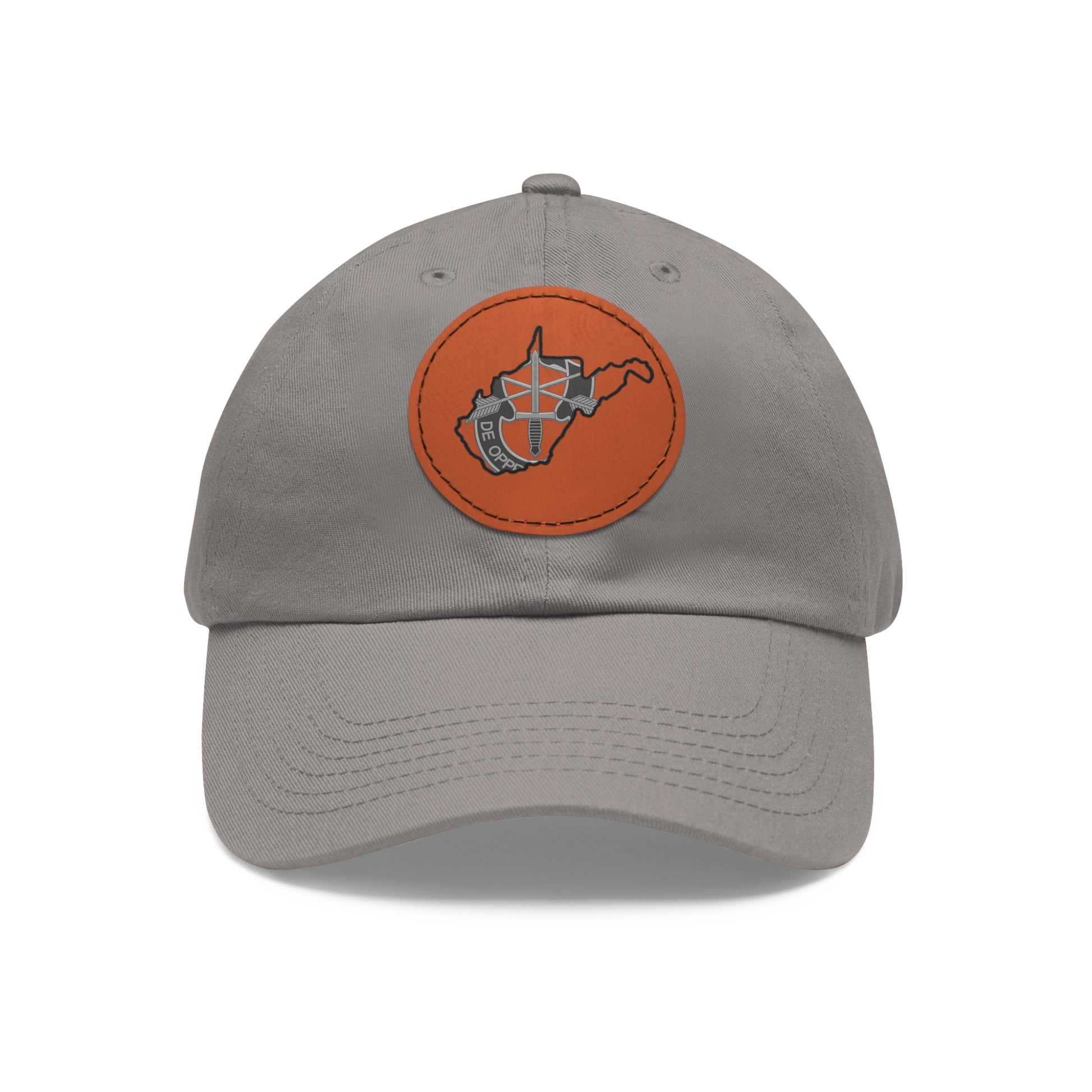 WV Crest Dad Hat with Leather Patch (Round)