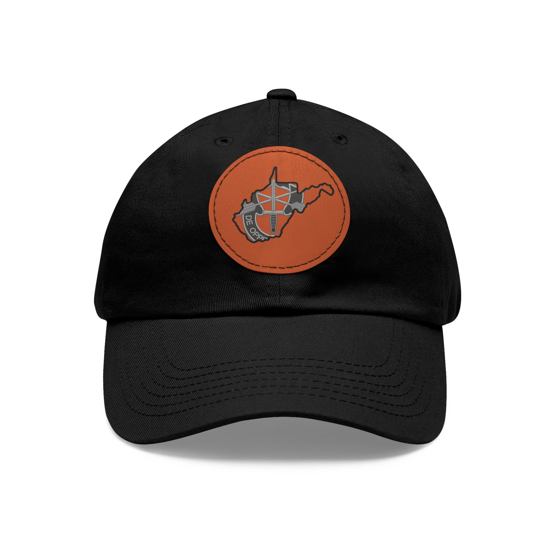 WV Crest Dad Hat with Leather Patch (Round)