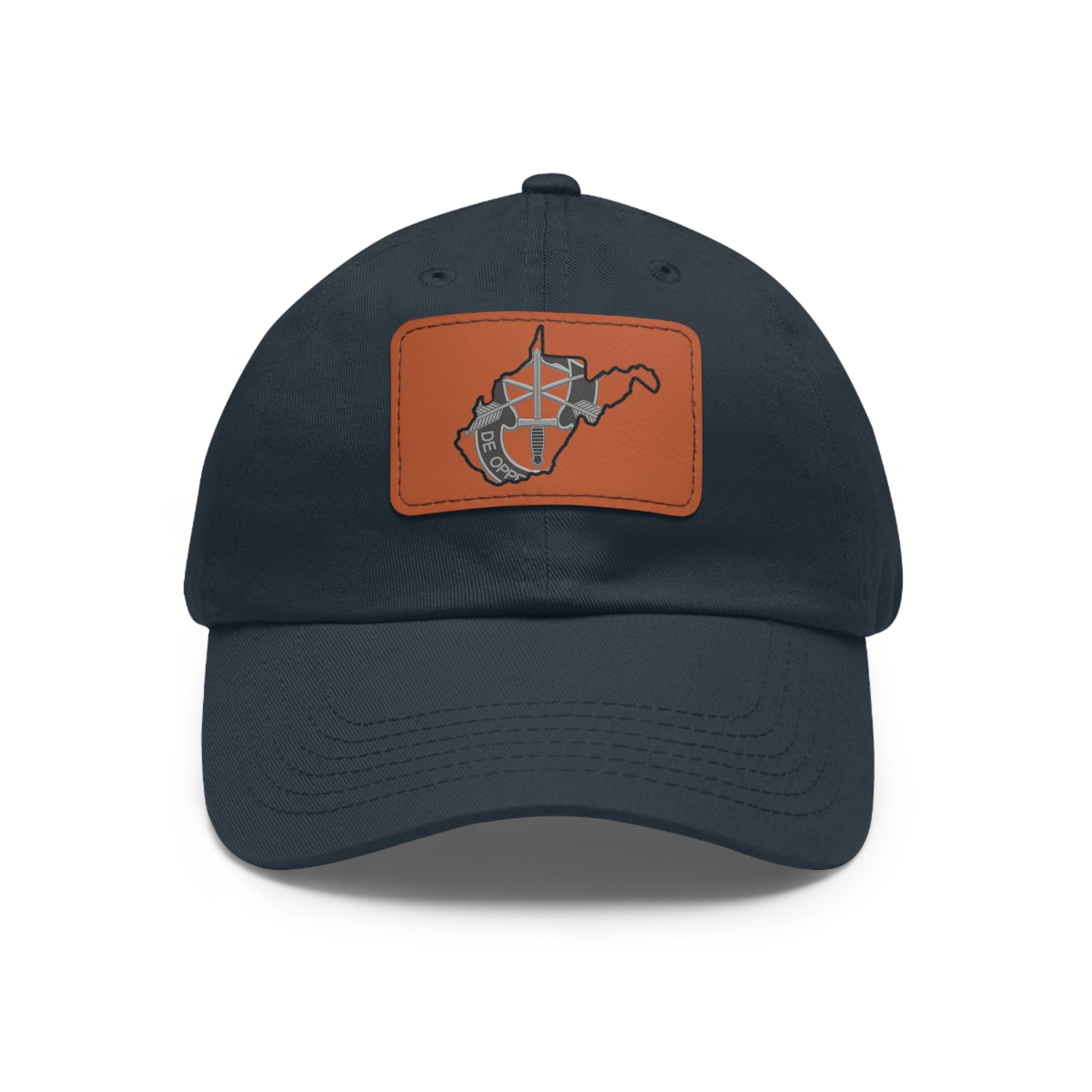 WV Crest Dad Hat with Leather Patch (Rectangle)