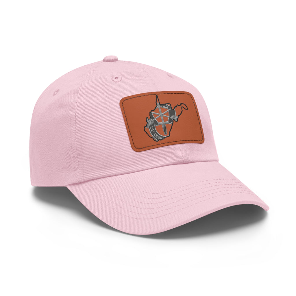 WV Crest Dad Hat with Leather Patch (Rectangle)