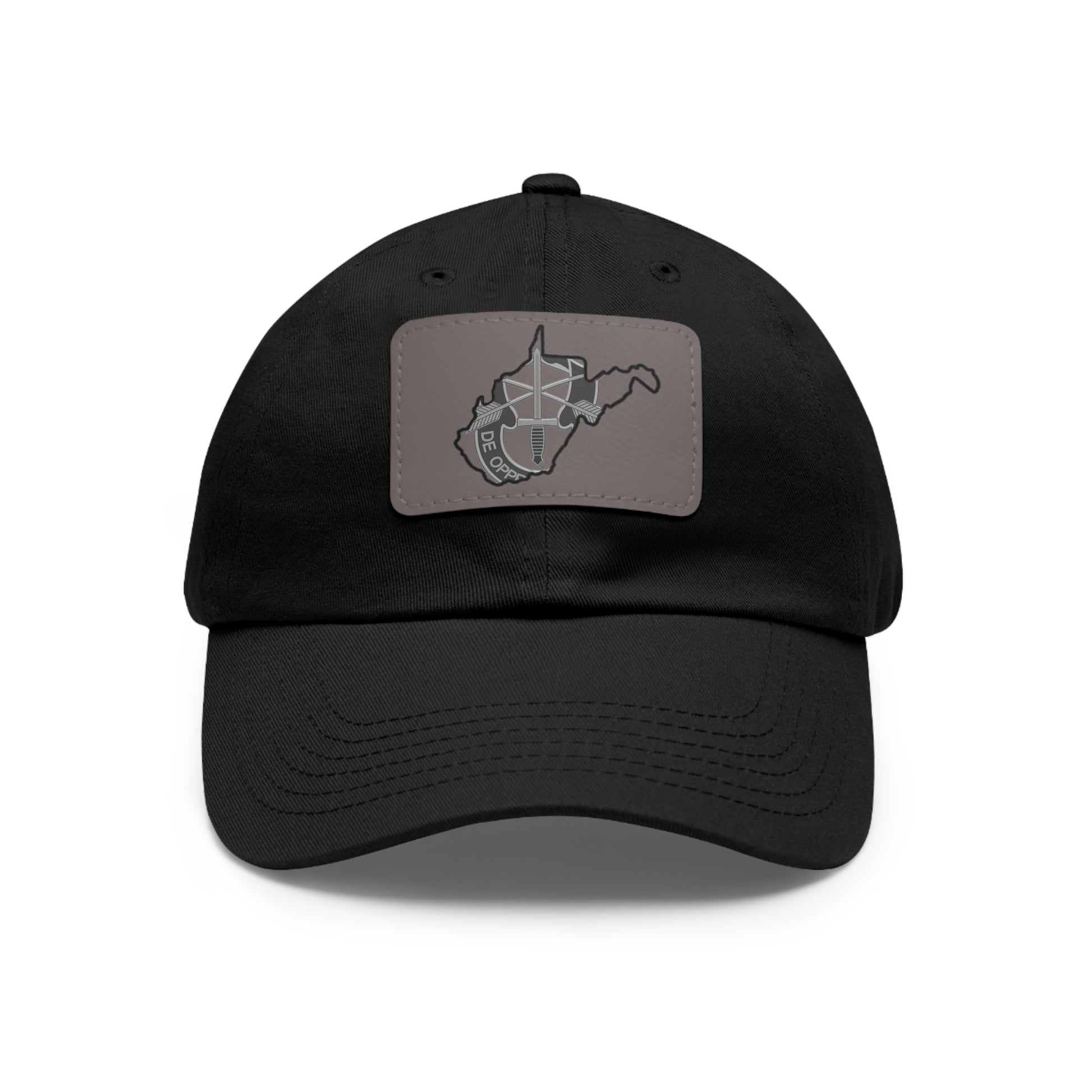 WV Crest Dad Hat with Leather Patch (Rectangle)