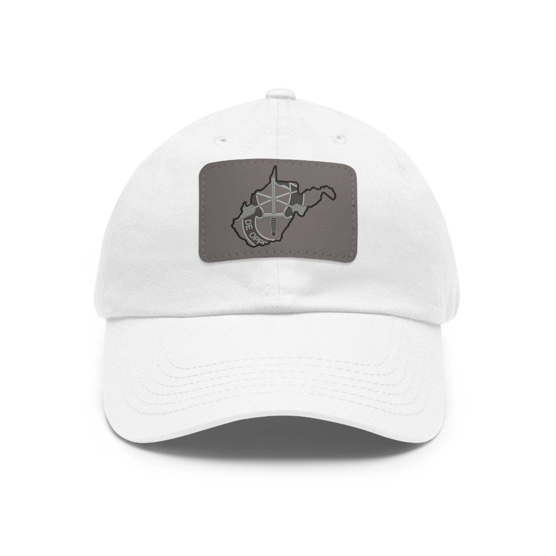 WV Crest Dad Hat with Leather Patch (Rectangle)