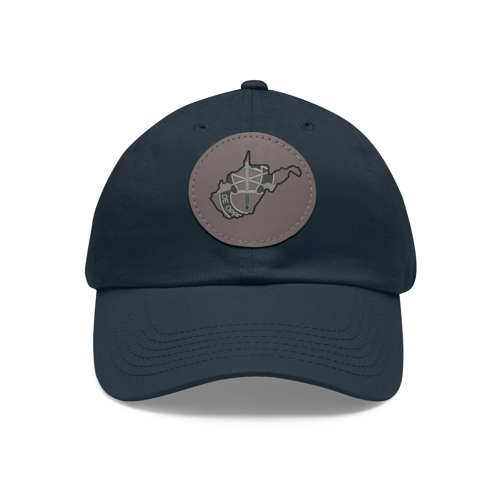 WV Crest Dad Hat with Leather Patch (Round)